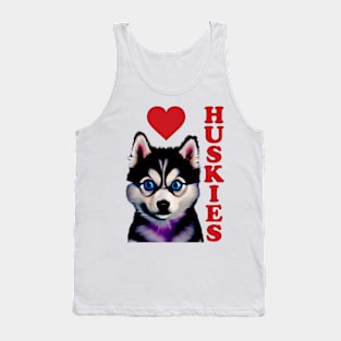 Love Huskies Tank Top